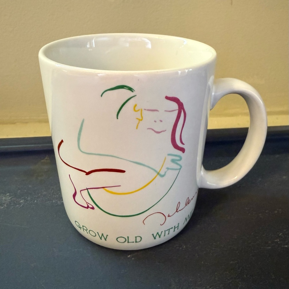 Rare John Lennon coffee mug "Grow Old With Me"